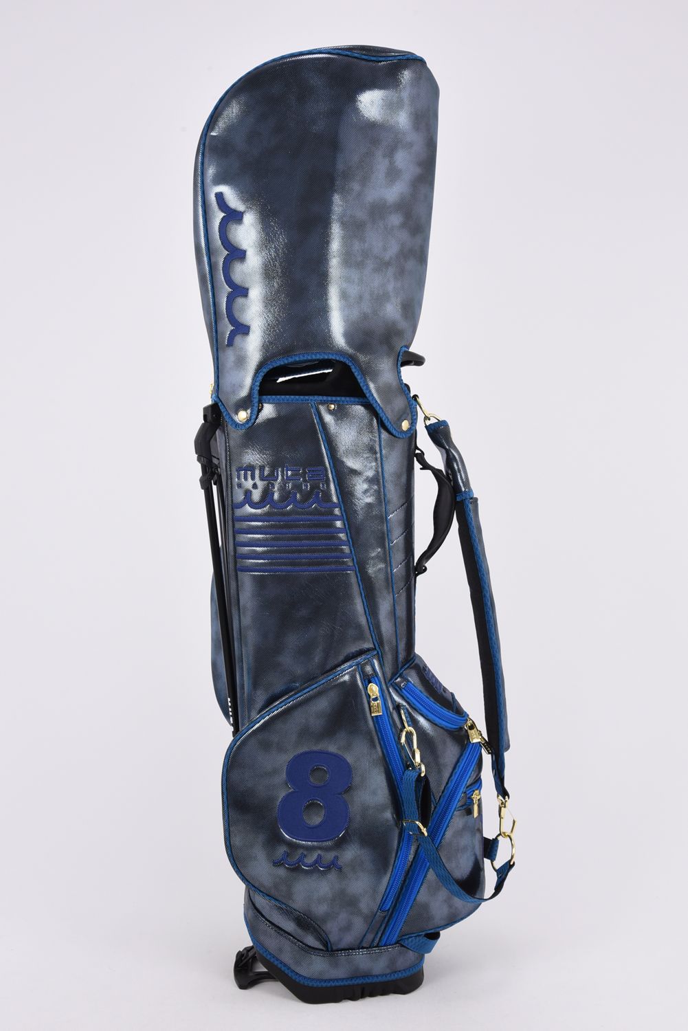 【26AW】 METALLIC CADDY BAG & HEAD COVER / メタリック 14分割 スタンドタイプ キャディバッグ&ヘッドカバーセット (ブルー)