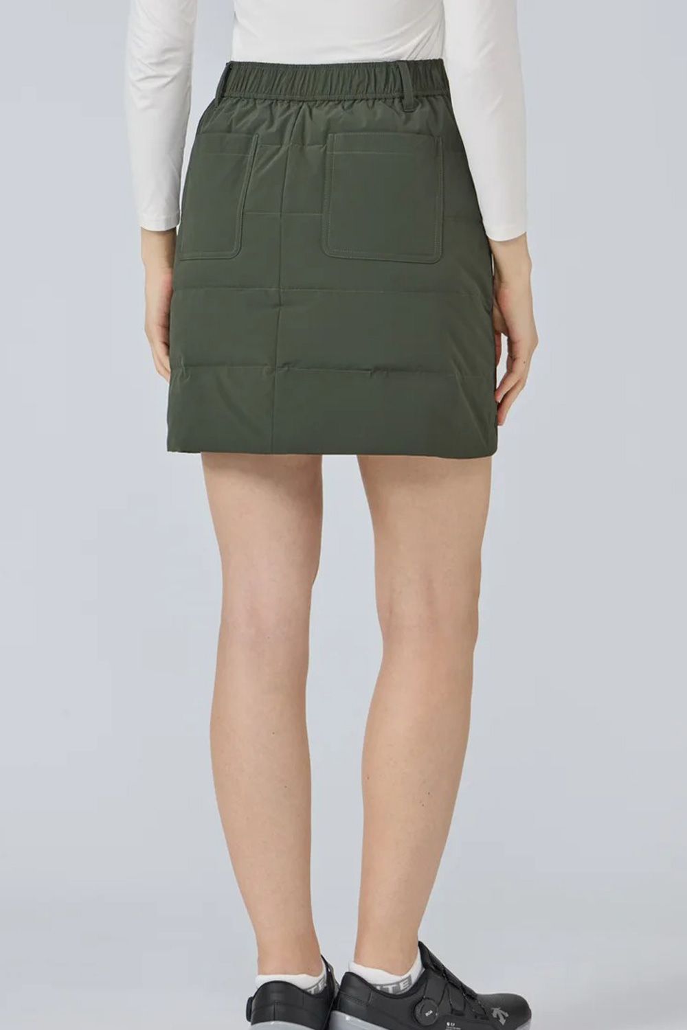 【25AW】【レディース】 はっ水防風後ろウエストゴムフルジップダウンスカート (グリーン)