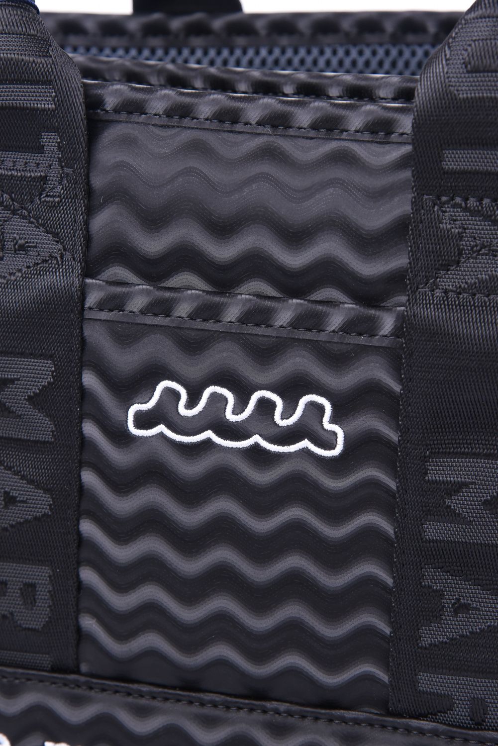 PARTITION TOTE BAG (CONFUSION) / サイケデリック3D風プリント パーテーショントートバッグ (ブラック)