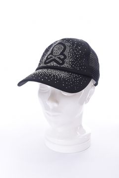【26SS】 RADIANT MESH CAP / ラインストーンスカルロゴ メッシュキャップ (ブラック)