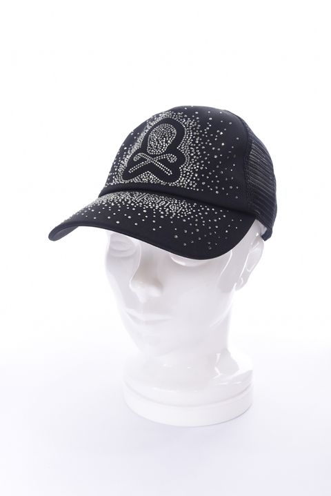 【26SS】 RADIANT MESH CAP / ラインストーンスカルロゴ メッシュキャップ (ブラック)