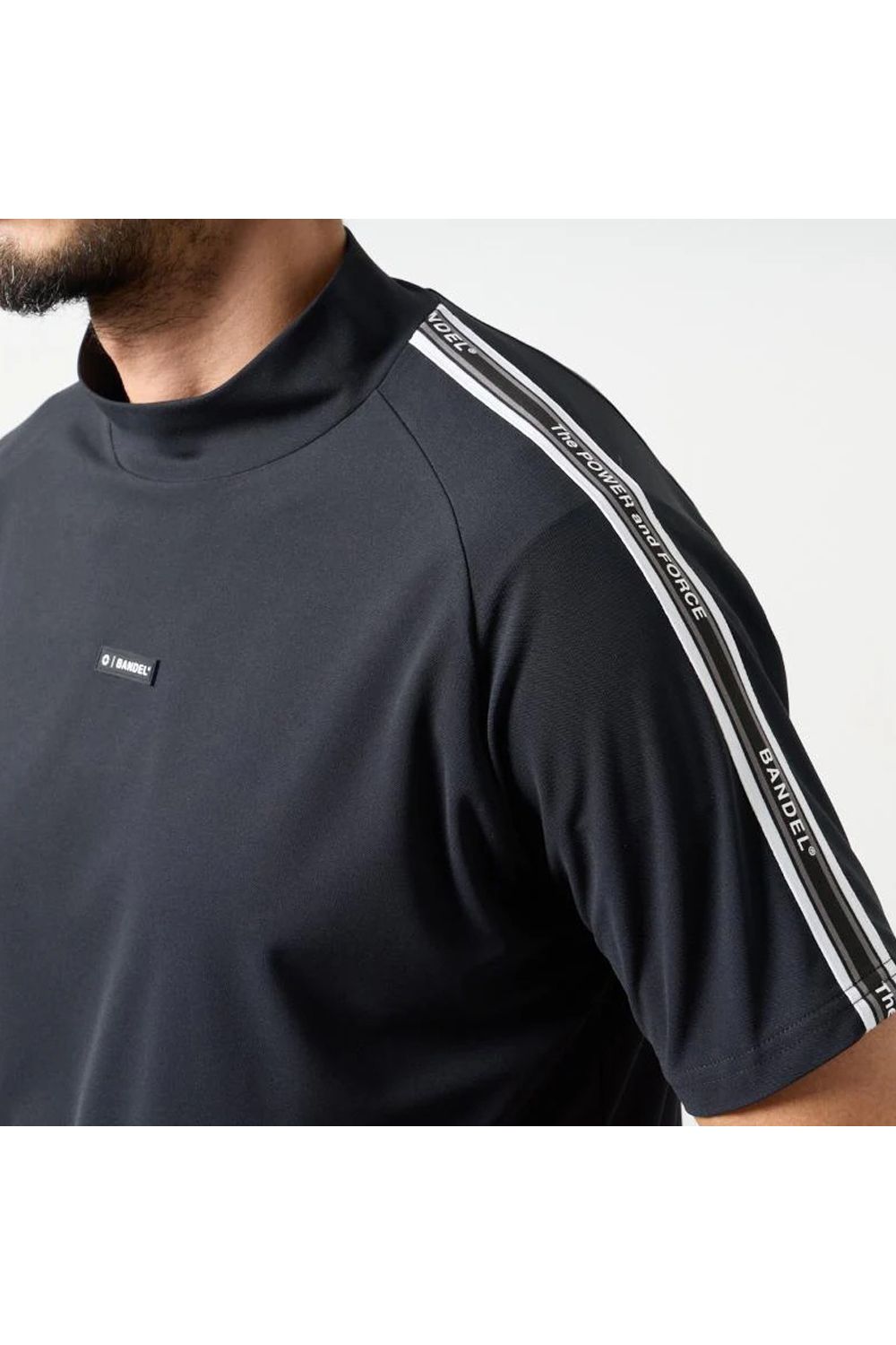 【26SS】 CONCEPT NOTES TAPING MOCK NECK / カノコ素材 デザインテープ モックネックTシャツ (ブラック)