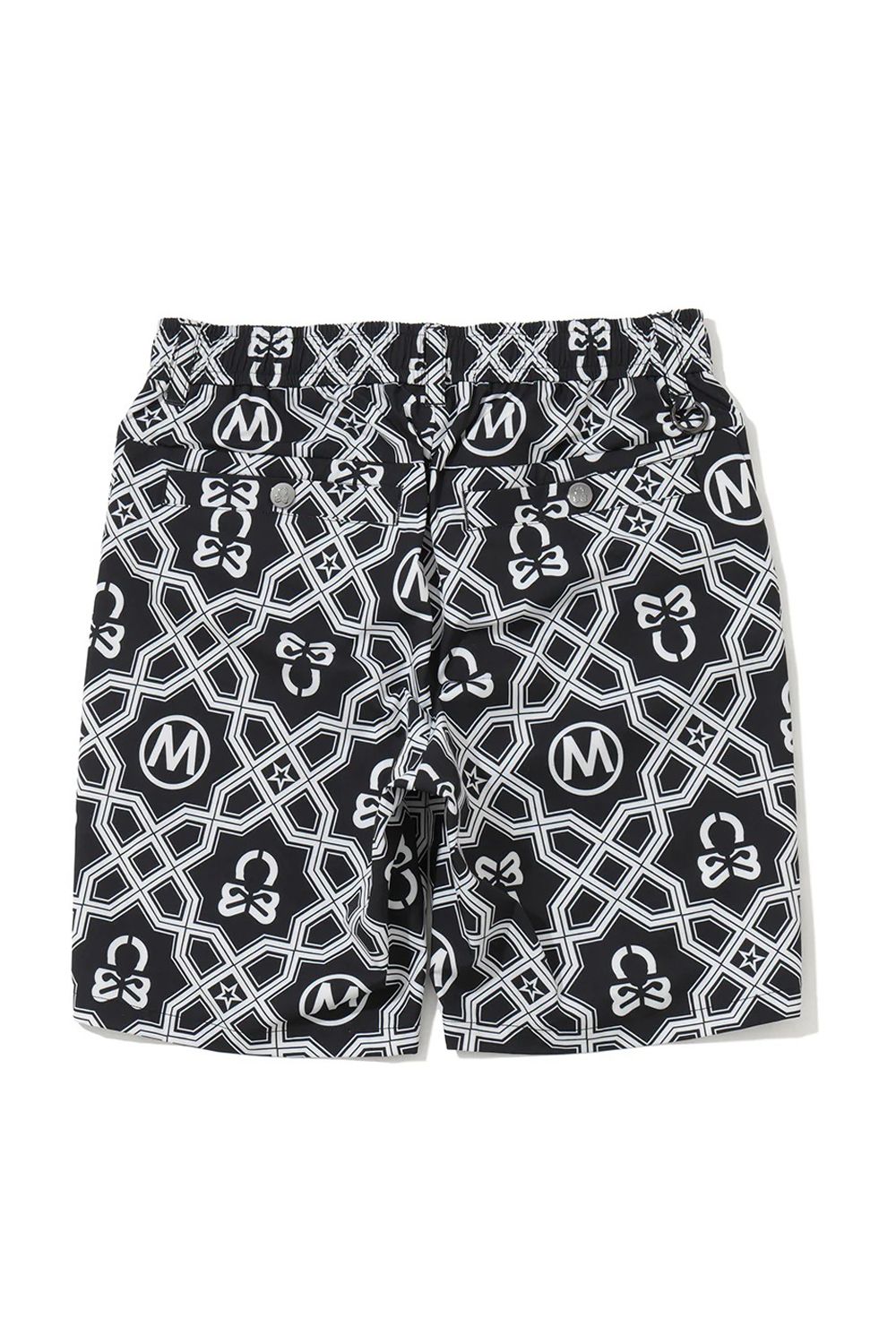 【26SS】 DOMINANT FLEX SHORTS / ジオメトリックパターン総柄 ドライタッチ ショートパンツ (ブラック)