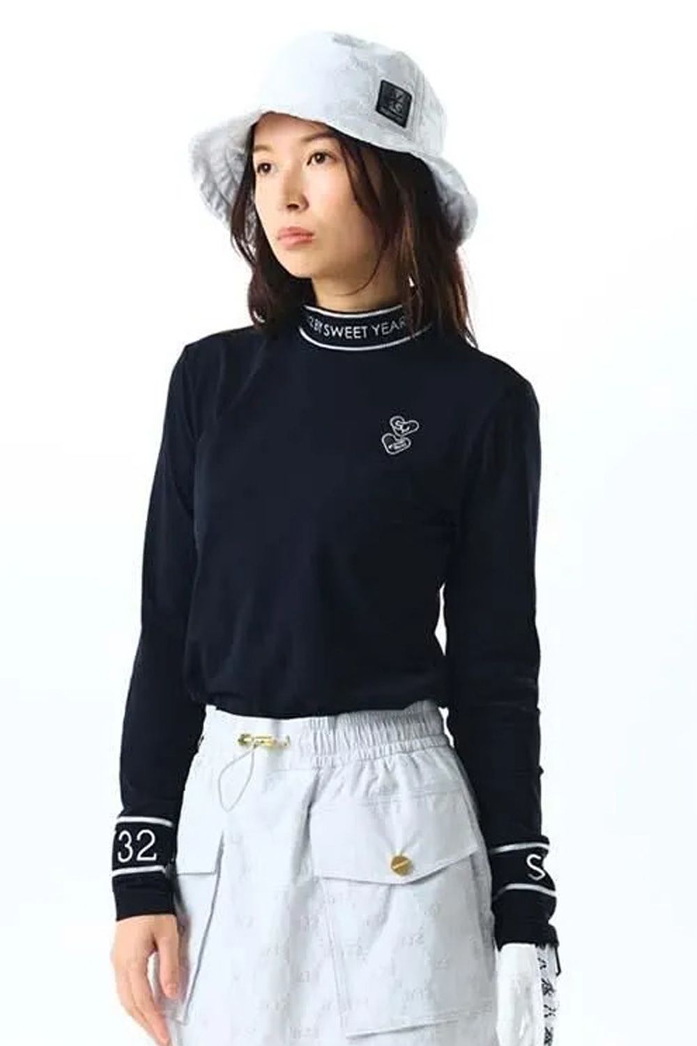 【25AW】【レディース】STRETCH FLEECE BACK MOCKNECK / ストレッチ フリース モックネック (ブラック)