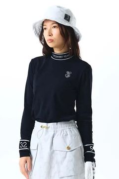 【25AW】【レディース】STRETCH FLEECE BACK MOCKNECK / ストレッチ フリース モックネック (ブラック)
