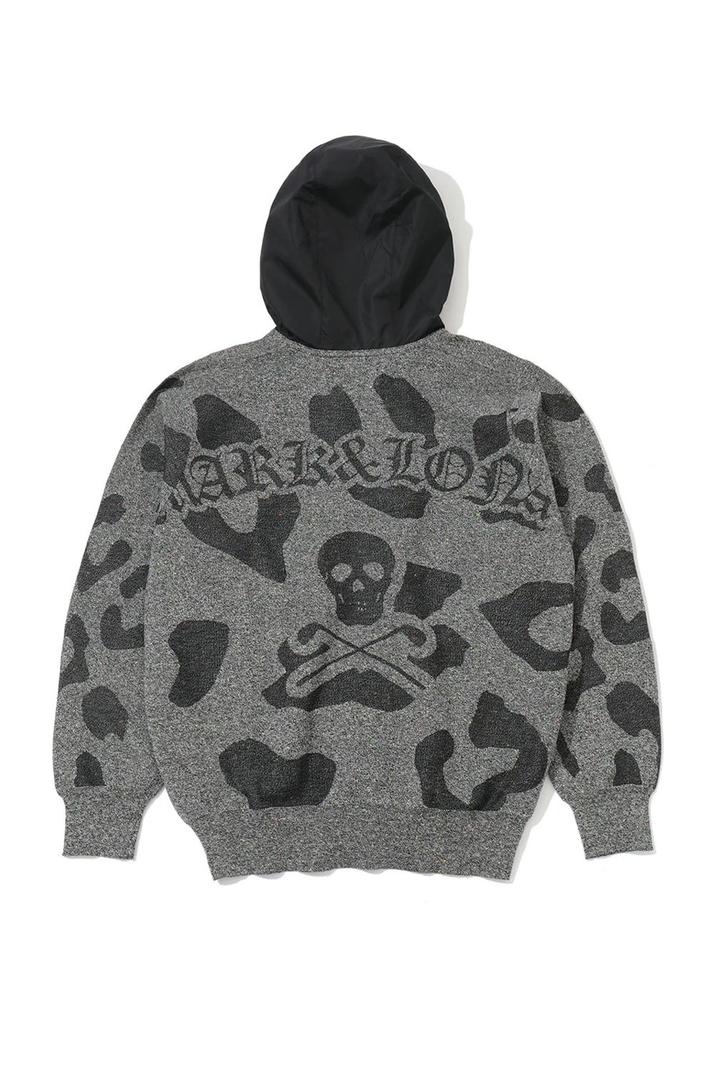 【26SS】 PANTERA PRISM KNIT ZIP HOODIE / レオパードパターン カラーネップ ジップアップニットフーディー (ブラック)