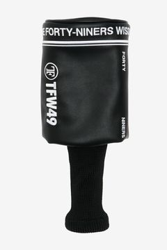 CYLINDRICAL HEAD COVER #01 / シンセティックレザー ブランドロゴ刺繍 円筒形ドライバーカバー (ブラック)