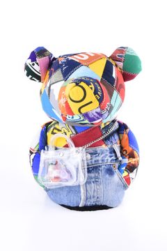 【2026 PVC TOUMEI SERIES】 ZZ26-BA02 / Tシャツリメイク パッチワーク ベアーモチーフ ドライバーカバー (マーカー付き) (マルチ/タイプB)