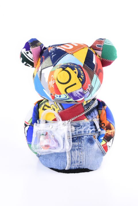 【2026 PVC TOUMEI SERIES】 ZZ26-BA02 / Tシャツリメイク パッチワーク ベアーモチーフ ドライバーカバー (マーカー付き) (マルチ/タイプB)