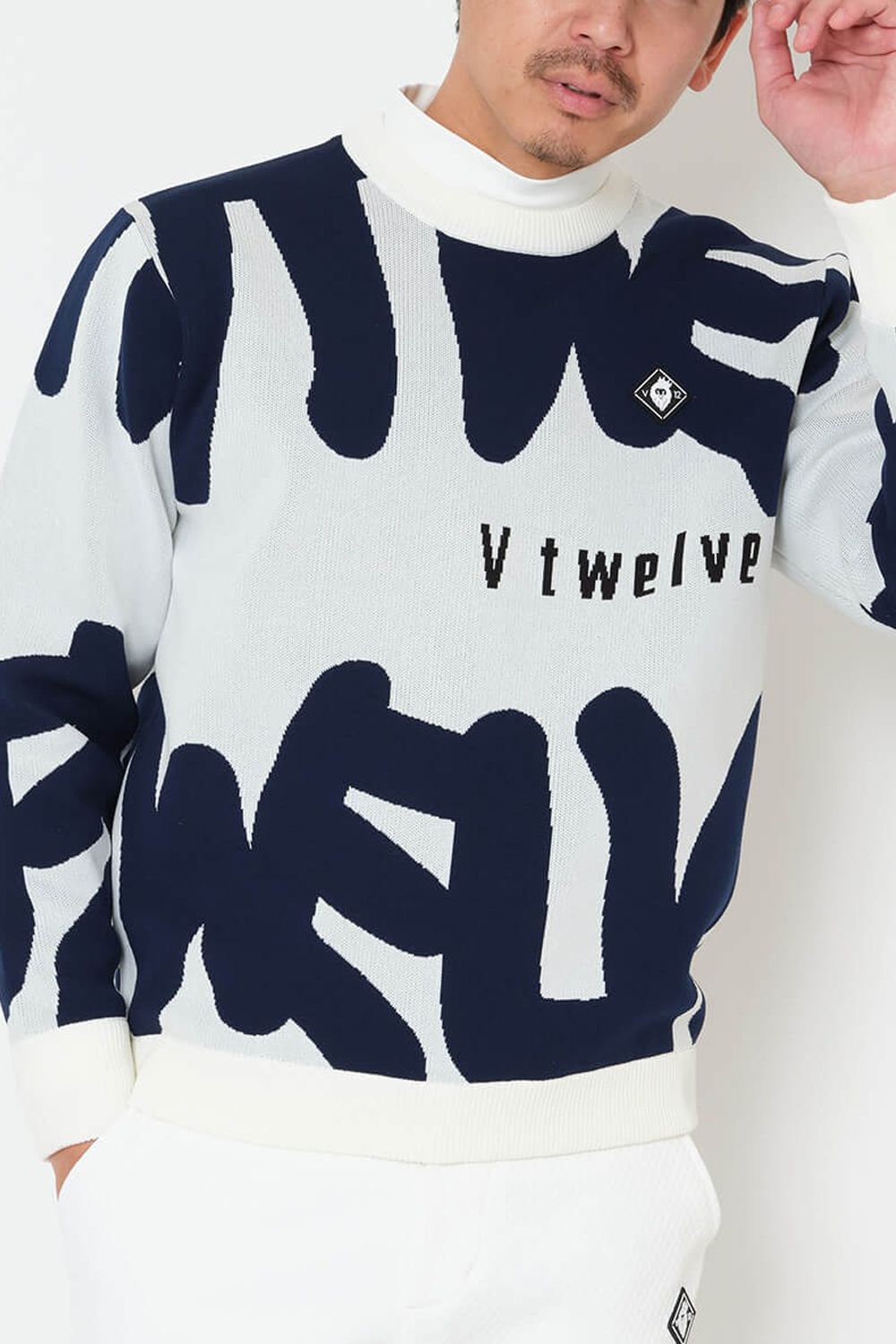 【25AW】 GRAFT KNIT / グラフィティロゴ クルーネックニット (ホワイト)