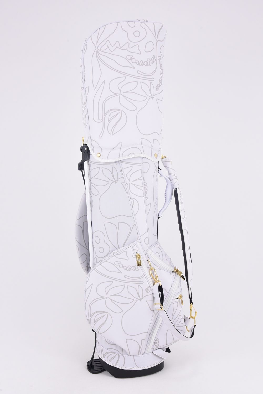 【銀行振込・代金引換不可】【返品・交換不可】 CADDY BAG & COVER / ボタニカル柄 キャディバッグ&ヘッドカバーセット (ホワイト)