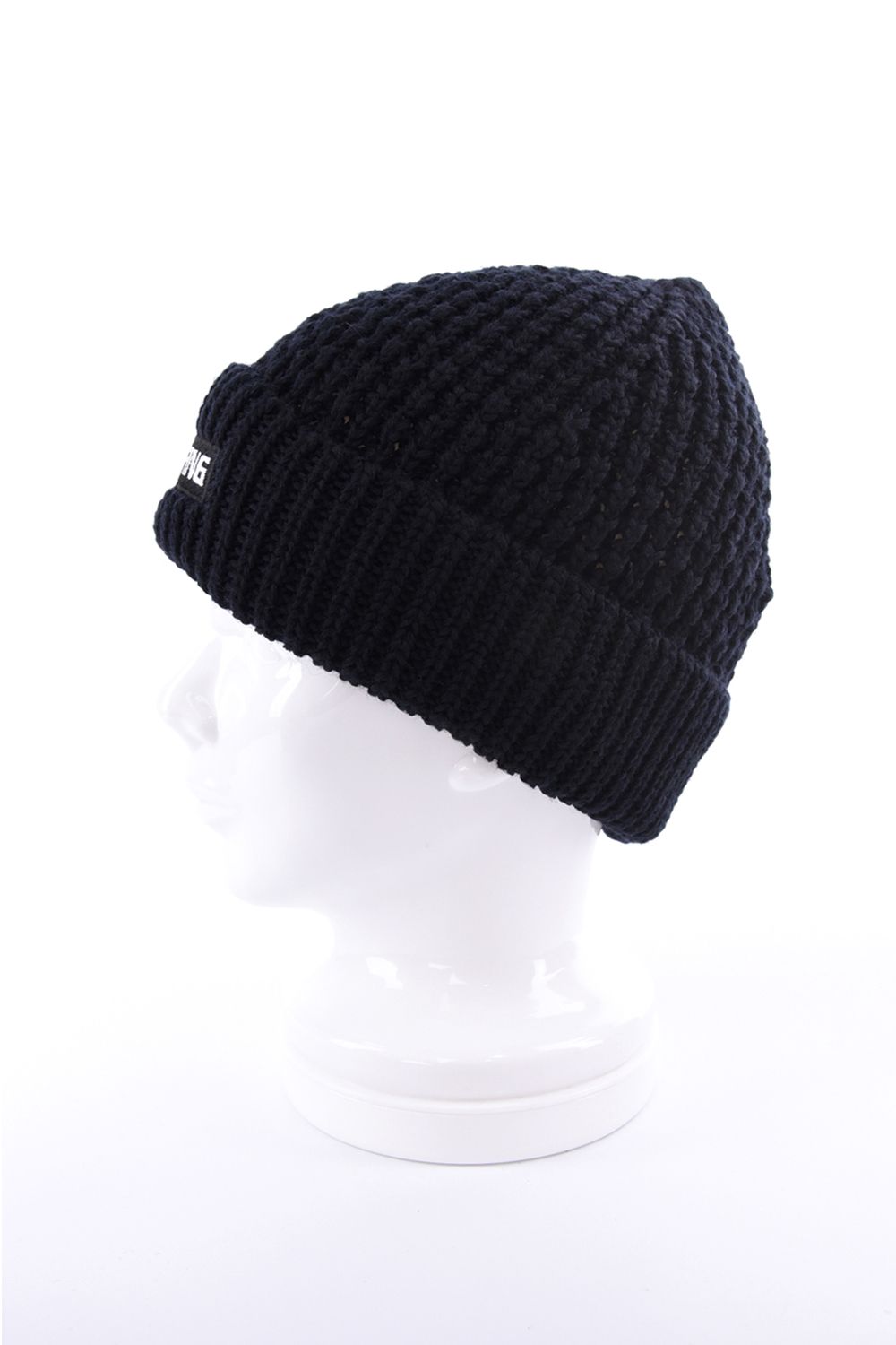 【26AW】 MEN’S WR WOOL KNIT BEANIE / ブランドロゴパッチ リブ編みニットビーニー (ブラック)