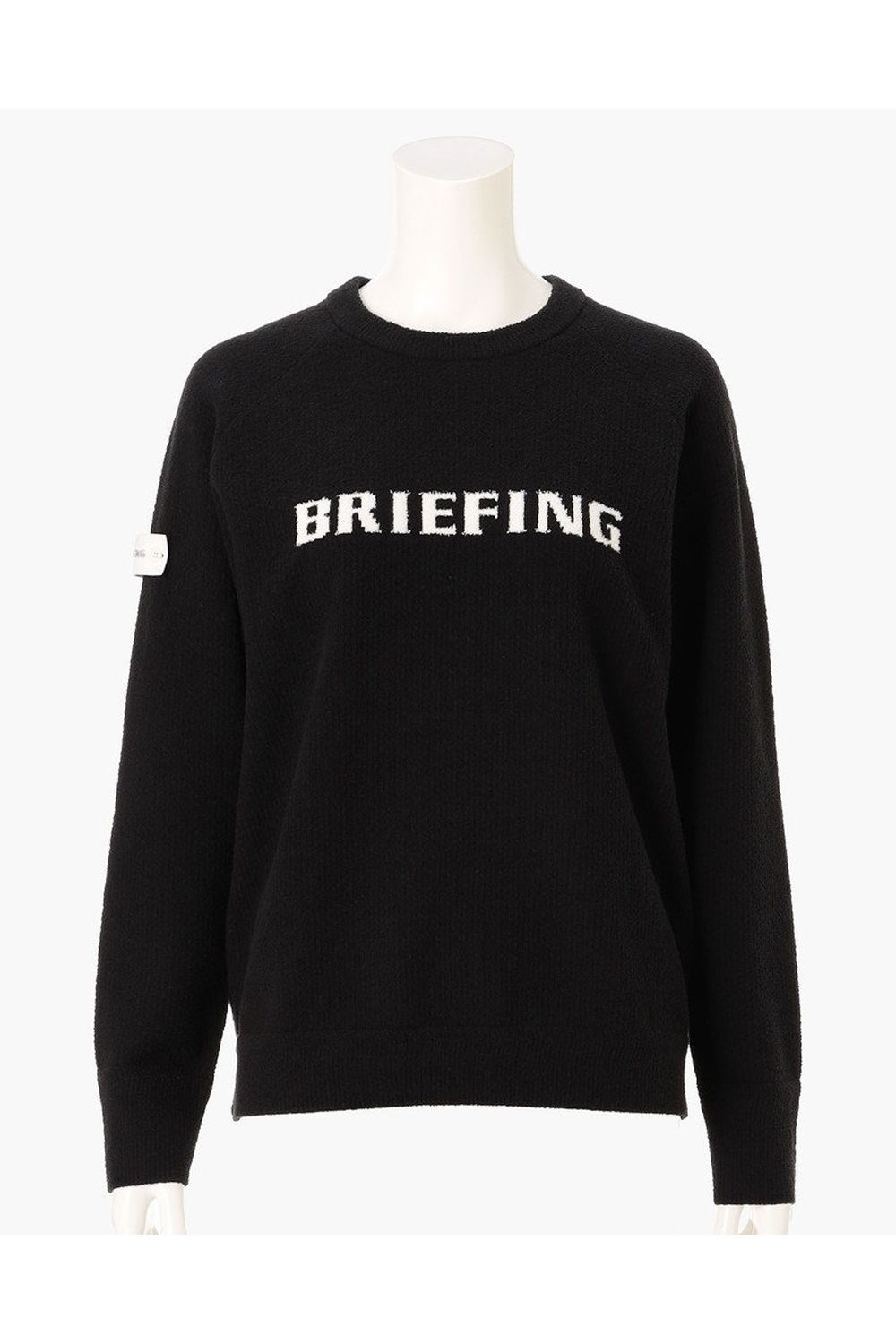 【26AW】【レディース】 WOMEN’S AIRY YARN KNIT CREWNECK / エアリーファブリック ブランドロゴ クルーネックニット (ブラック)