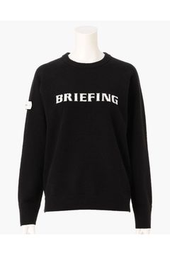 【26AW】【レディース】 WOMEN’S AIRY YARN KNIT CREWNECK / エアリーファブリック ブランドロゴ クルーネックニット (ブラック)