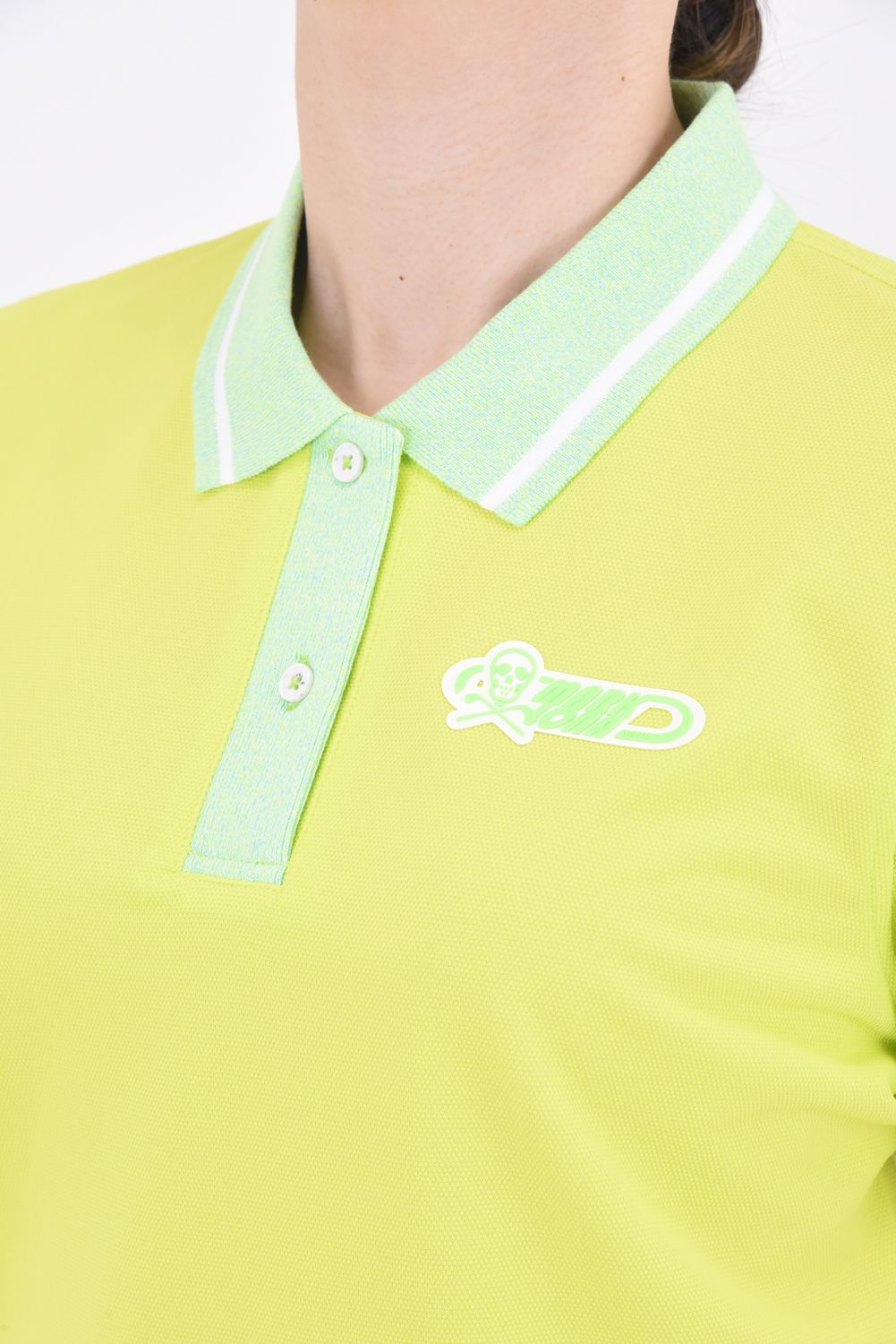 【レディース】 JAMMING KNIT COLLAR POLO / シグネチャーロゴ ドライタッチ ポロ (ライム)