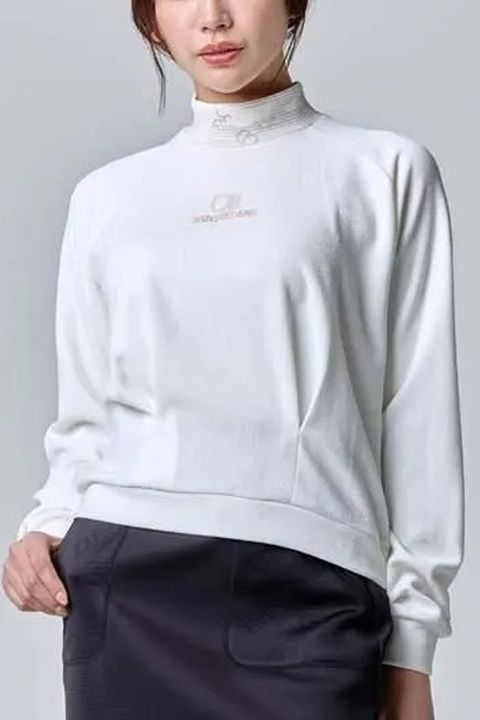 【26AW】【レディース】 DOUBLE FACE MOCK SHIRTS / ダブル フェイス モックネックシャツ (オフホワイト)*
