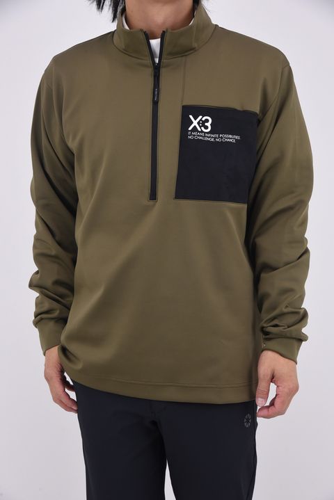 【25AW】 HALF ZIP POCKET HIGH NECK / ハーフジップ ポケット ハイネック (カーキ)