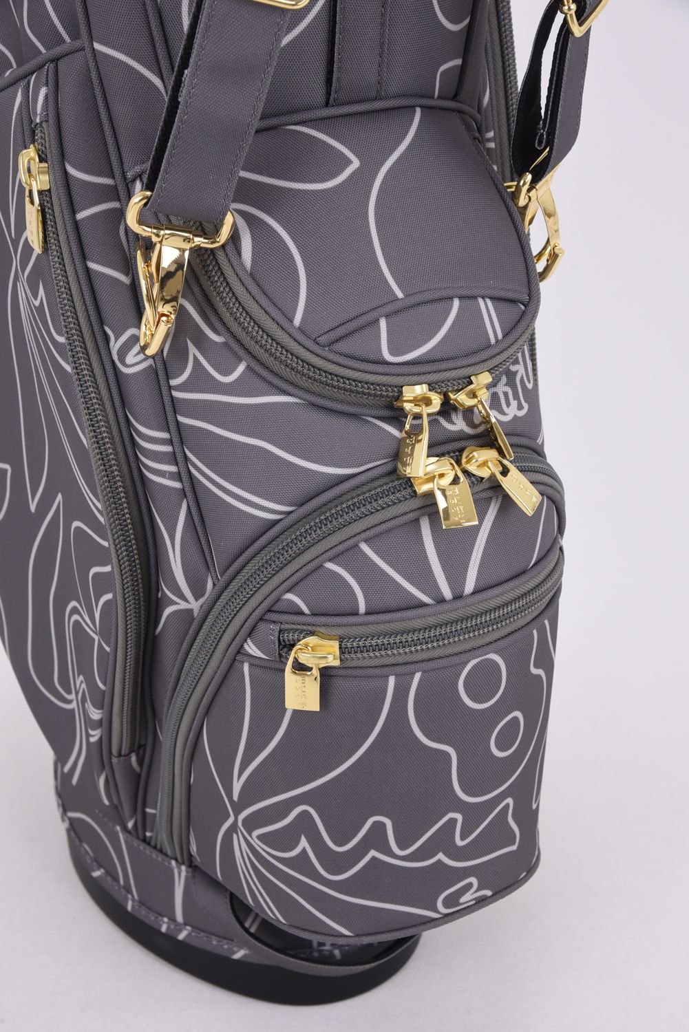 【銀行振込・代金引換不可】【返品・交換不可】 CADDY BAG & COVER / ボタニカル柄 キャディバッグ&ヘッドカバーセット (グレー)