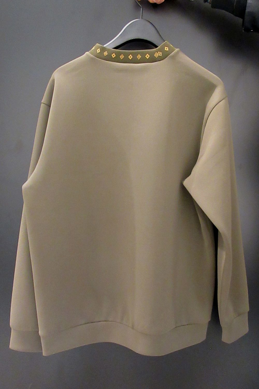 【26AW】 DOUBLE MESH KNIT L/S MOCK / メッシュ ニット ロングスリーブ モックネックシャツ (カーキ) (10月上旬入荷予定）