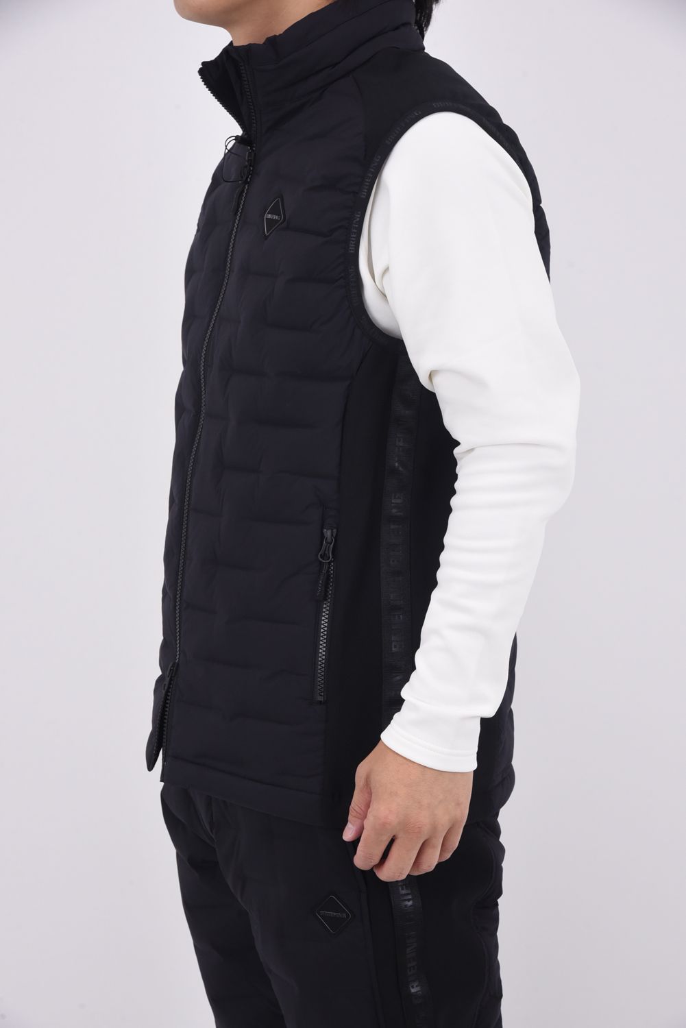 【25AW】 MEN'S HYBRID DOWN VEST / ストレッチタフタ ダイヤモンドロゴ ハイブリッドダウンベスト (ブラック)
