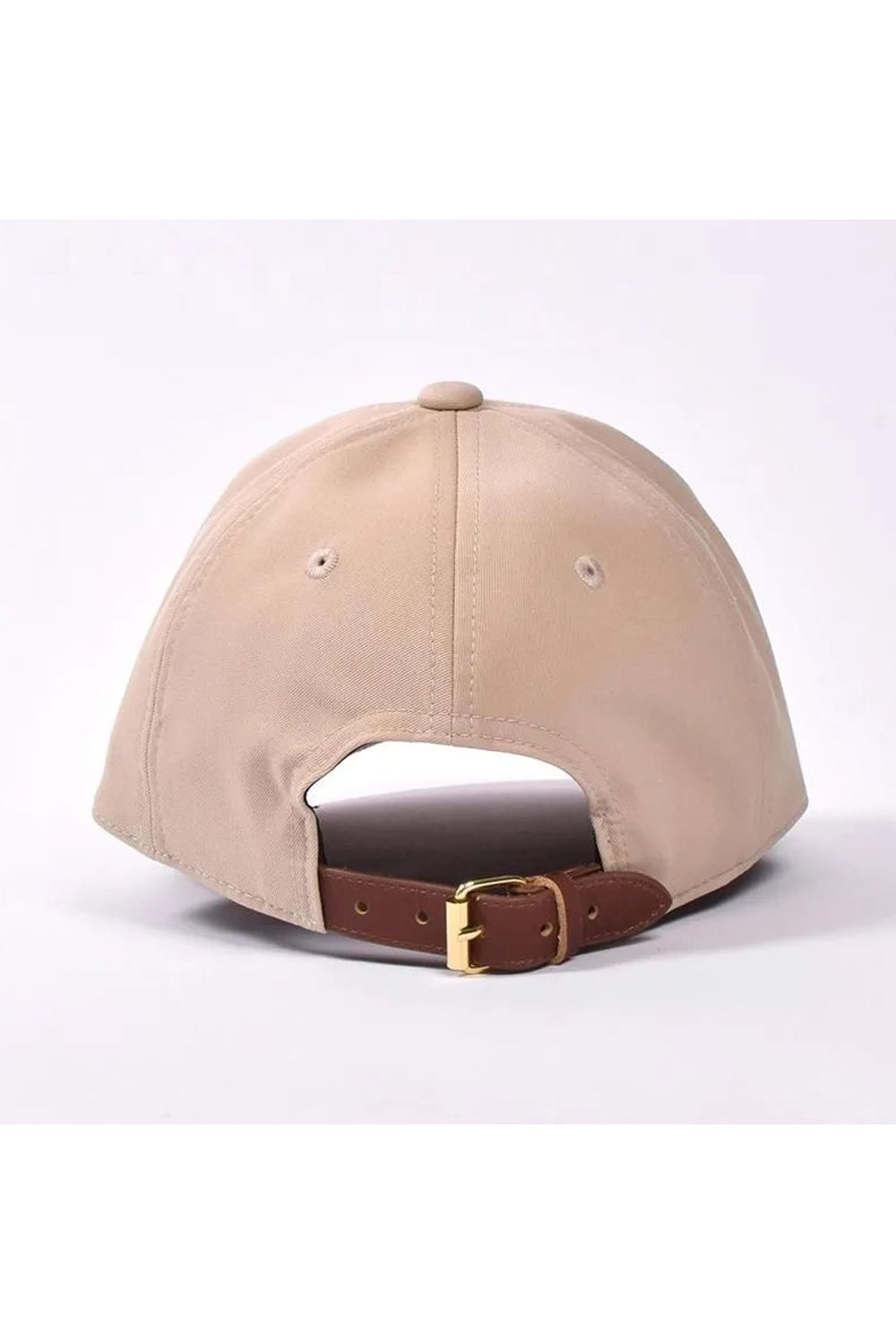 【26SS】 WIDE BRIM CAP / ブランドロゴ刺繍 本革ベルト つば広キャップ (ベージュ)