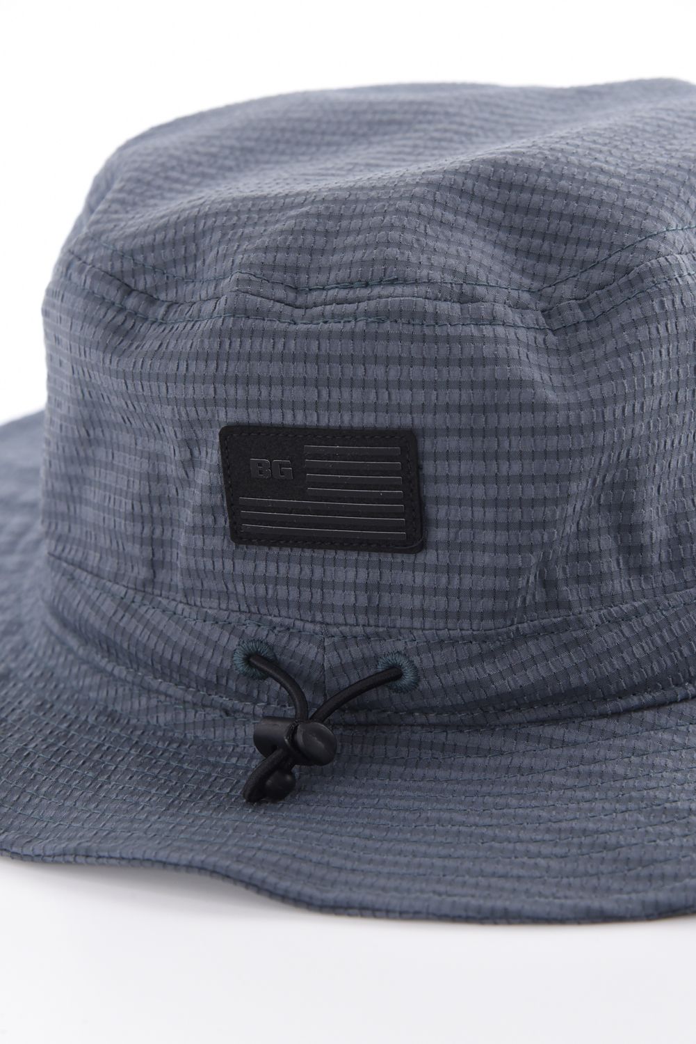 【26SS】 MEN’S SEERSUCKER WIDE HAT / シアサッカー ダイヤモンドロゴ ワイドハット (チャコール)