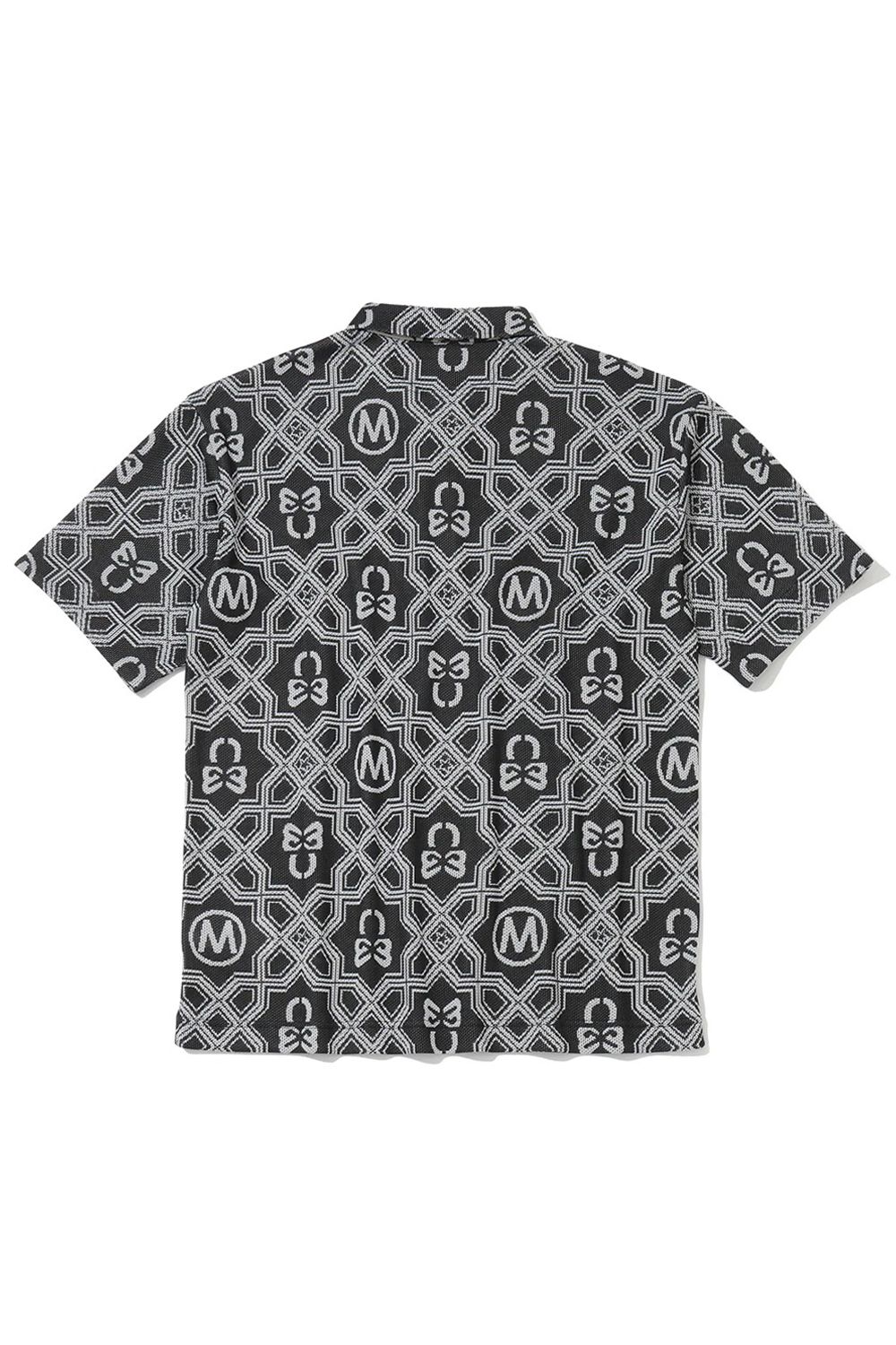 【26SS】 DOMINANT MESH SHIRT / ジオメトリックパターン総柄 ジャパンメイド メッシュポロシャツ (ブラック)