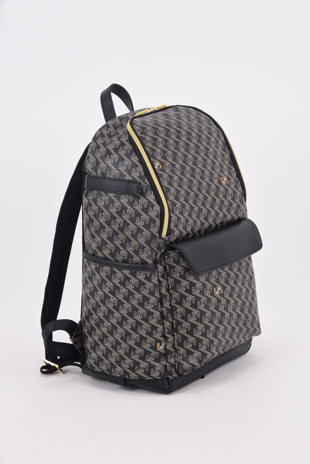 LARUS No.2 (ラルス) / ブランド オリジナルテキスタイル スリムタイプ バックパック (ダークブラック)*