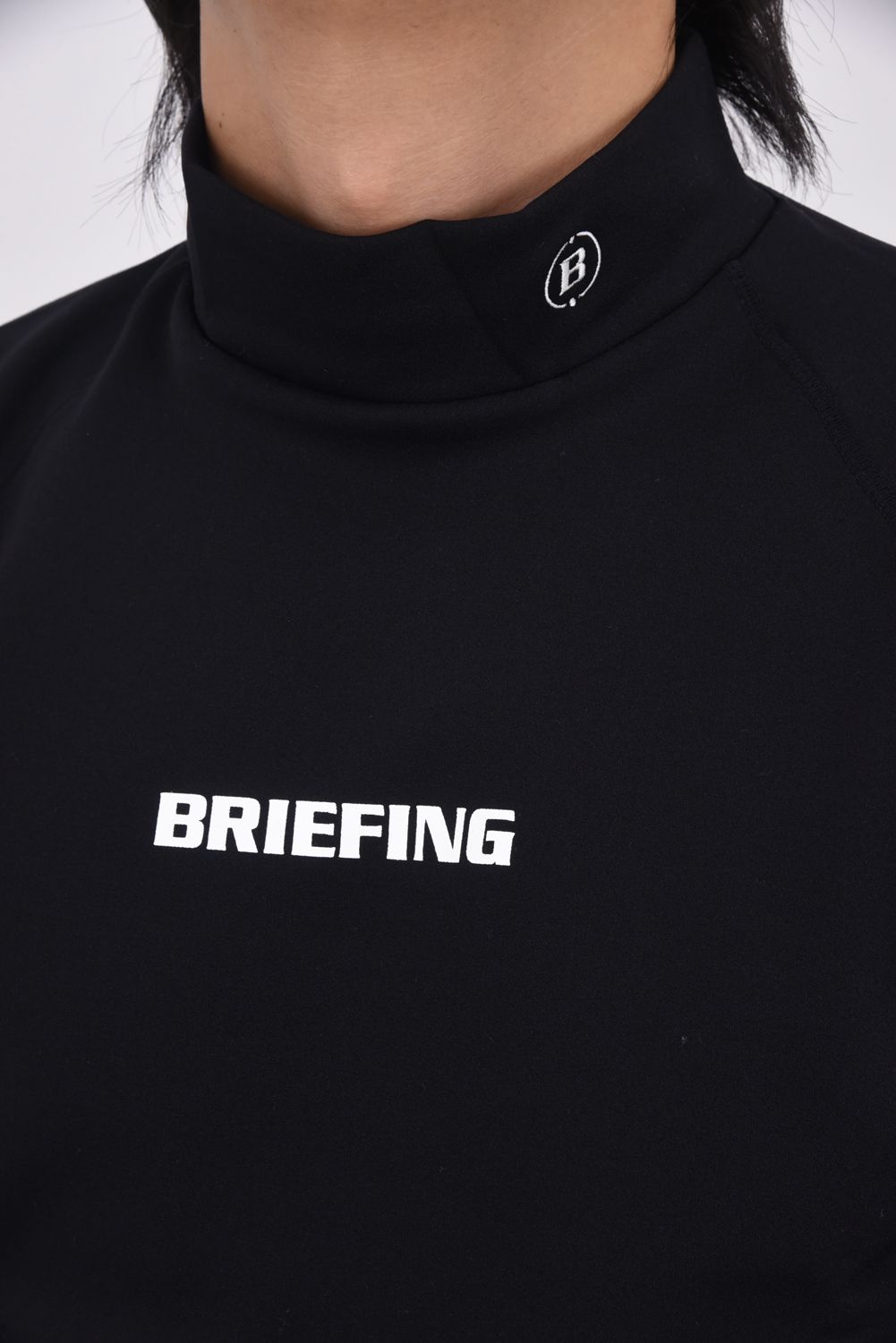 【25AW】 MEN’S WARM LS HIGHNECK / 裏起毛 ブランドロゴ モックネックTシャツ (ブラック)