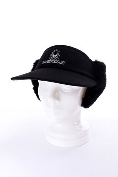 【26AW】【レディース】 FLEUR FUR RIBBON VISOR / 3Dロゴ刺繍 イヤーマフ付き 2WAYリボンサンバイザー (ブラック)