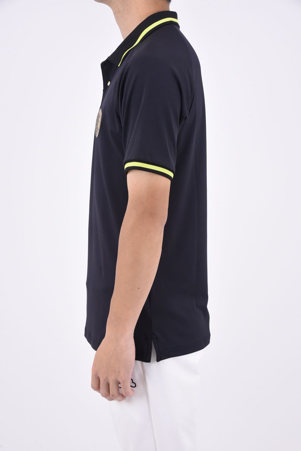 NEON POINT POLO / ネオン ワンポイント ロゴ ポロシャツ (ブラック)