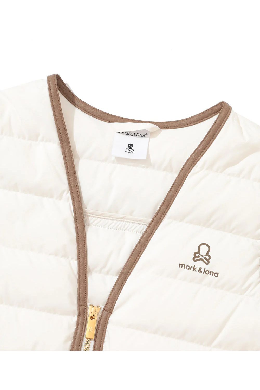 【2025AW】【レディース】 HELGA UTILITY DOWN VEST / レザーパイピング パッカブル ライトダウンベスト (オフホワイト)
