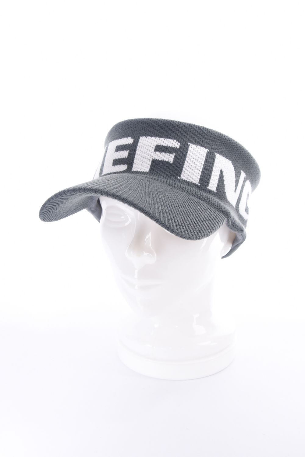 KNIT VISOR / ブランドロゴジャカード ニットサンバイザー (グレー)