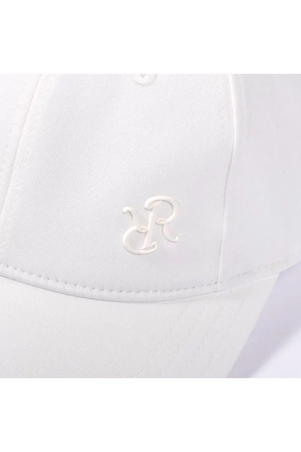 【26SS】 WIDE BRIM CAP / ブランドロゴ刺繍 本革ベルト つば広キャップ (ホワイト)