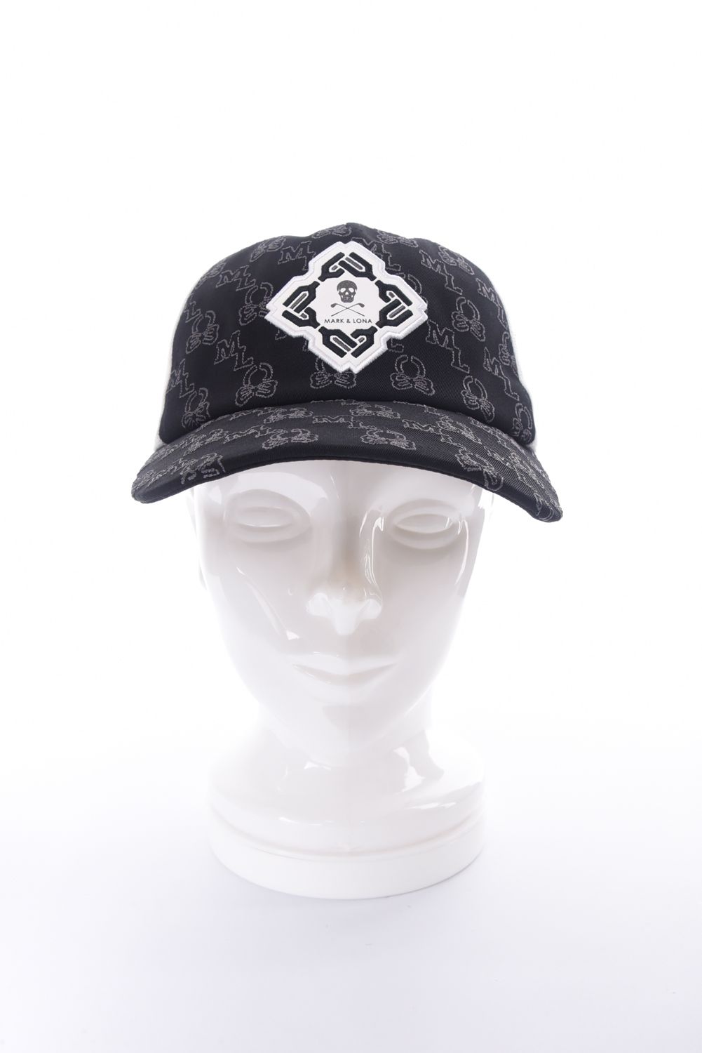 【26SS】 STELA MONOGRAM STITCH MESH CAP / モノグラムステッチ刺繍 ロゴワッペン キャップ (ブラック)