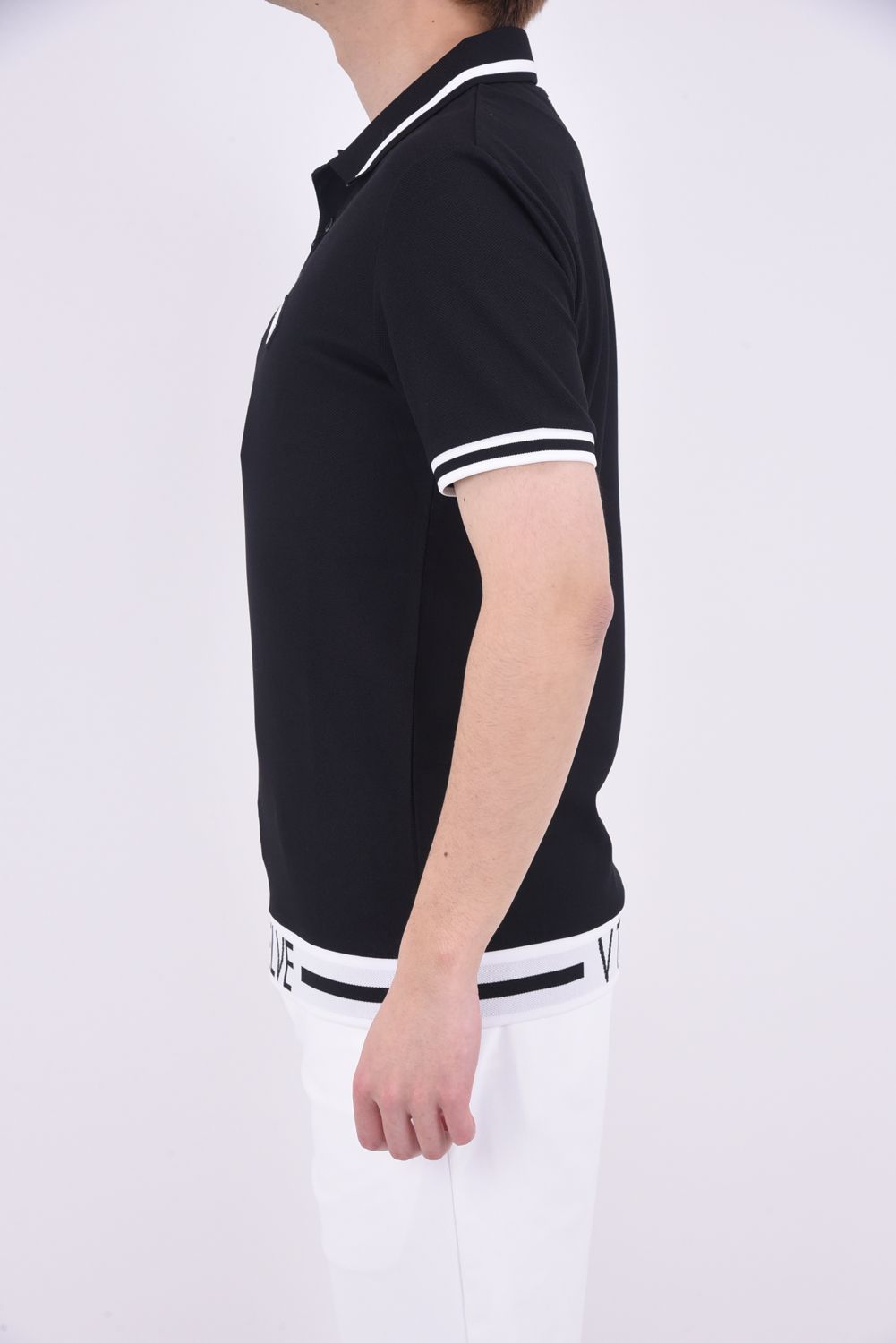 LIB OUT POLO / V12ロゴ フィールドセンサーカノコ ポロシャツ (ブラック)