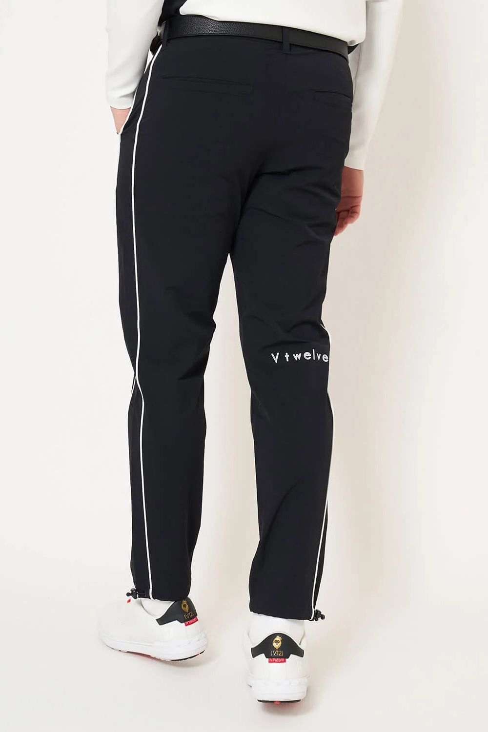 【26AW】 OH PIPE PANTS / ホワイトパイピング ナイロンロングパンツ (ブラック)
