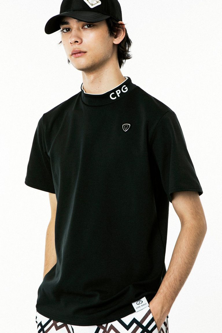 CPG GOLF - 裾JQテープ付きモックネック（ブラック） | GOSSIP GOLF 