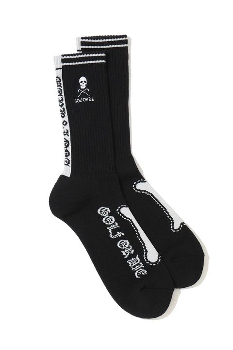 【26SS】 BONES CREW SOCKS / ボーングラフィック クルーソックス (ブラック)