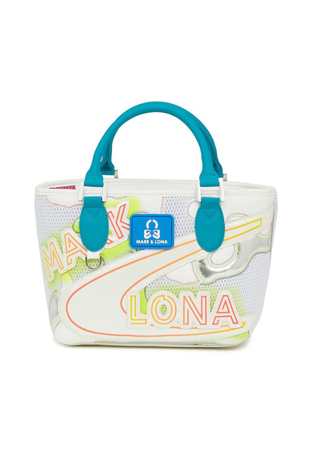 【26SS】 NITRO CAMO PANELED CART BAG / メッシュ生地 マルチカラー パッチワーク 2WAYカートバッグ (ホワイト)