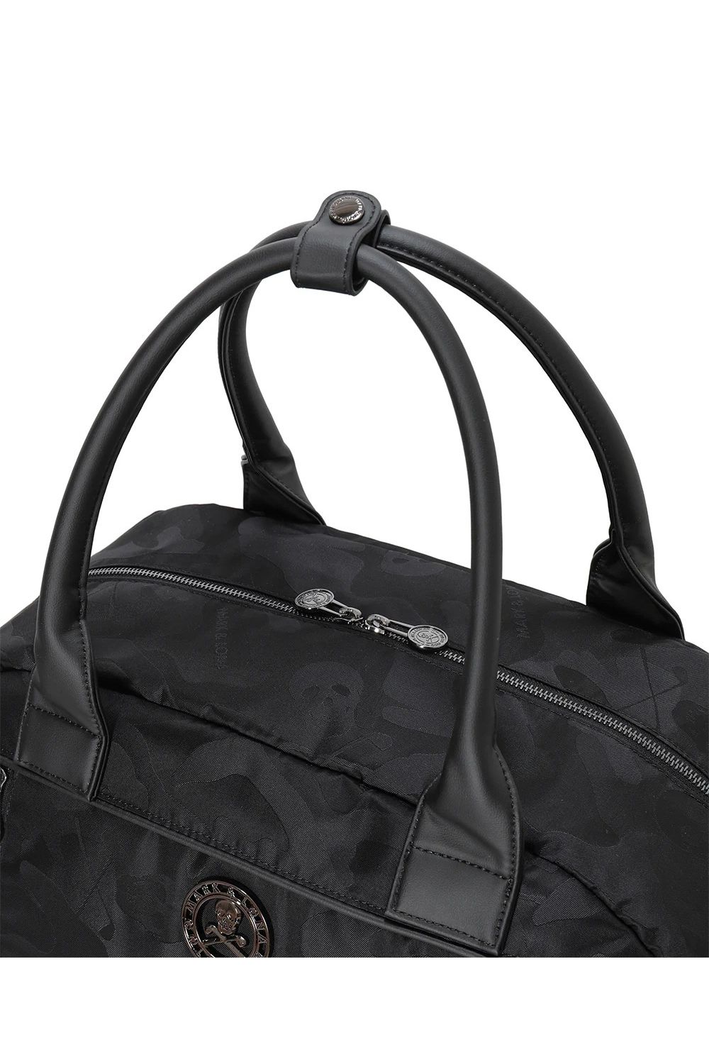 【26AW】 PREMIUM GAUGE BOSTON BAG / コーデュラナイロン シンセティックレザー スカルカモジャカード 2WAYボストンバッグ (ブラック)