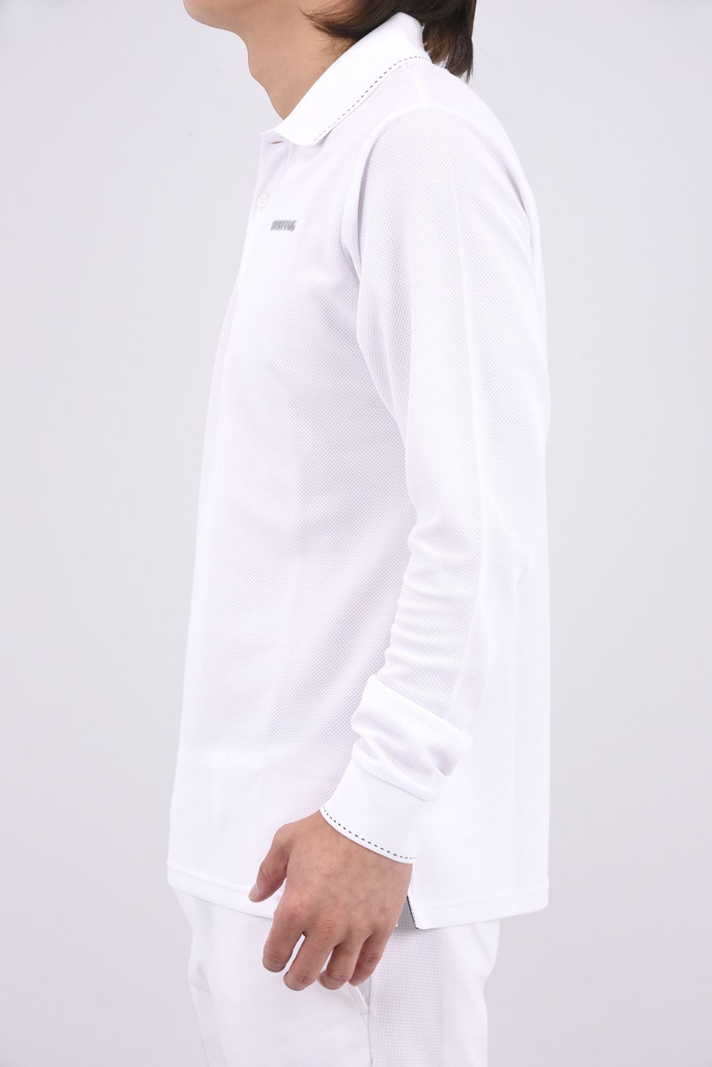 【26AW】 MEN’S BASIC LS POLO / ベーシック ブランドロゴ 長袖ポロシャツ (ホワイト)