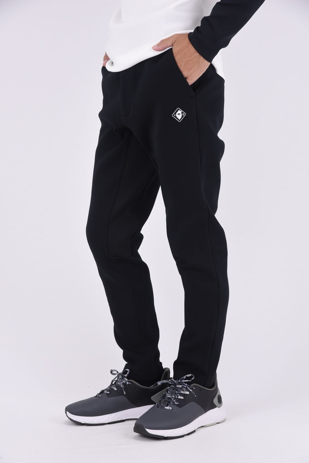 SHOT PANTS / ダンボールニット ストレッチ ロングパンツ (ブラック)