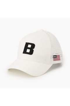 【26SS】 MEN’S PUNCHING MESH INITIAL CAP / イニシャルワッペン パンチングメッシュキャップ (ホワイト)