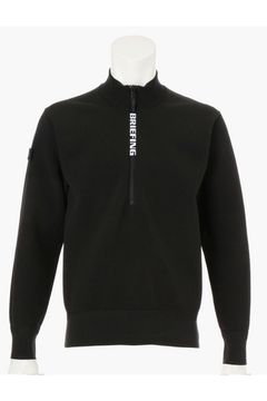 【25AW】 MEN'S WR KNIT HALFZIP TOP / 超撥水糸 鹿の子編み ハーフジップニット (ブラック)