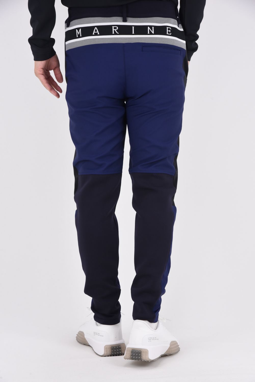 【期間限定ポイント50倍】BACK RIB COMBINATION PANTS / ダンボール素材 バックリブ サイドライン ロングパンツ (ネイビー)