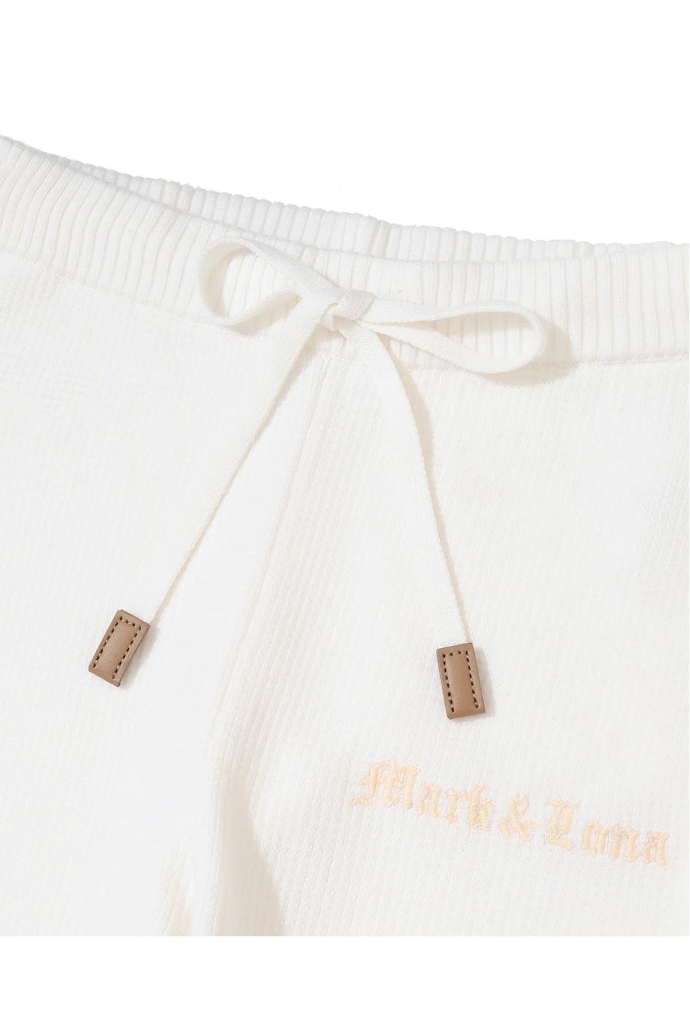 【26AW】【レディース】 ELYSIA KNIT PANTS / ブランドロゴ ニット フレアパンツ (ホワイト)