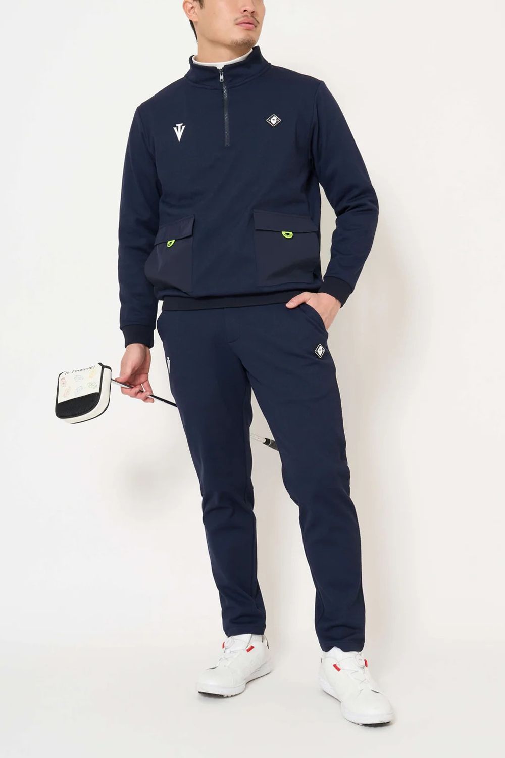 【26AW】 ARC TAG HZ JKT / シボ素材 ハーフジップ スウェット (ネイビー)