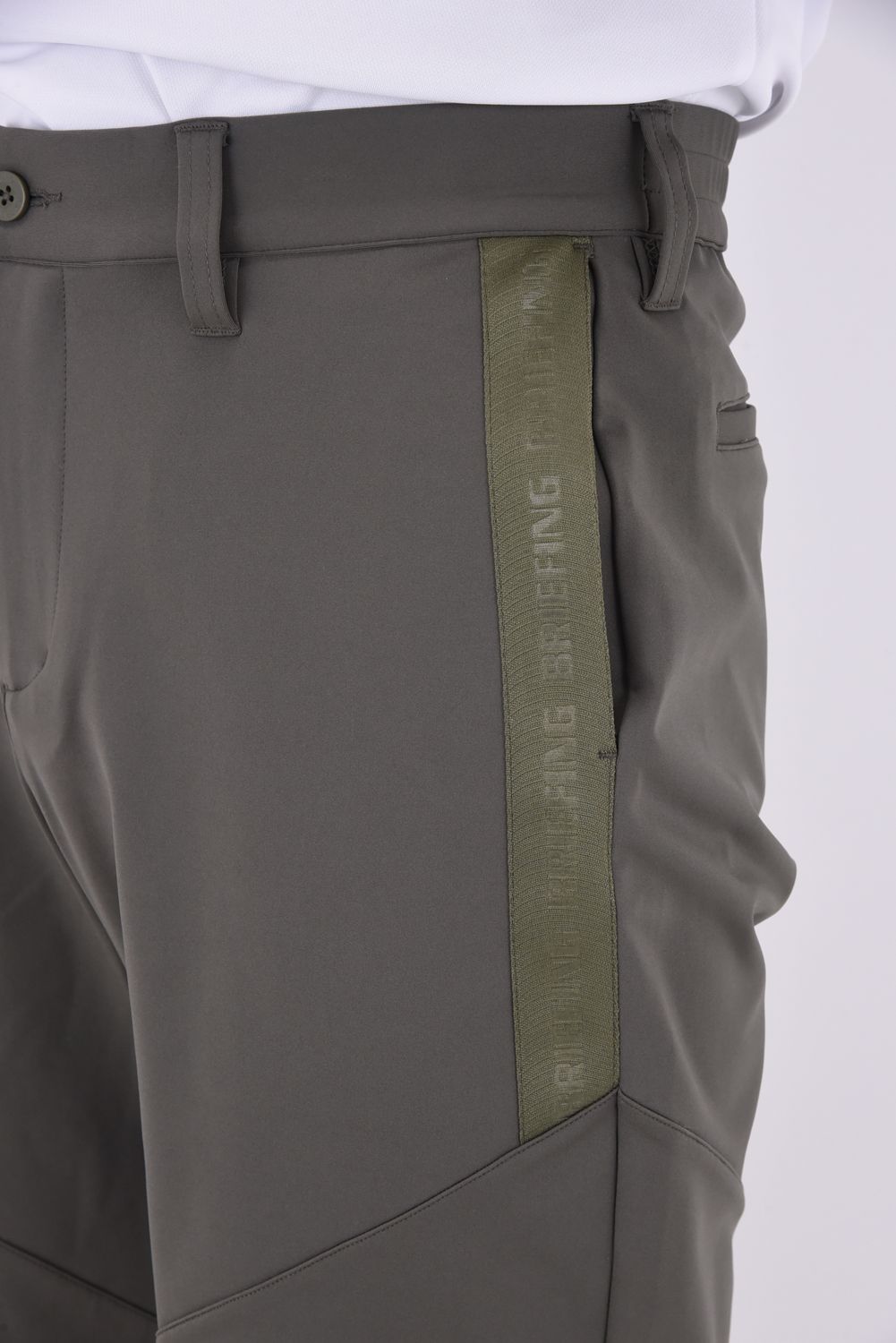 【25SS】 MENS LOGO LINE SHORT PANTS / ロゴラインテープ ショート パンツ (ダークオリーブ)