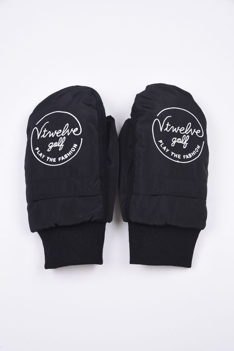ML MITTEN / ブランドロゴ カイロポケット付き 中綿ミトングローブ (ブラック)